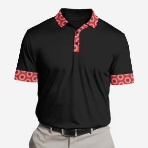 Shweshwe Golf Shirt Front Red